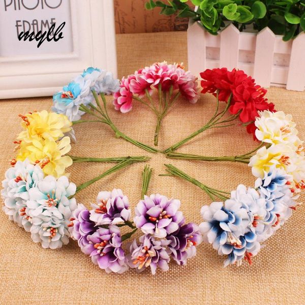 

decorative flowers & wreaths mylb 72 pcs/lot of sakura artificial flower wreath diy bracelets, wedding decoration materials silk
