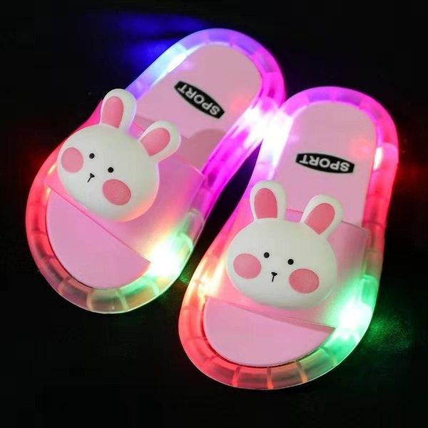 

slipper 2021 girl slippers children led garden shoes kids baby bathroom sandals for boys light up toddler, Black;grey