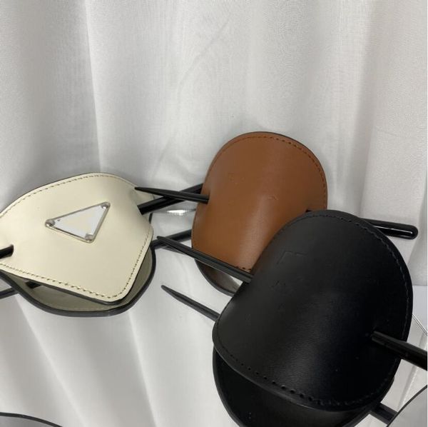 

2021 european and american letters hairpins leather ellipse inverted triangle niche personality simple fashion hair headdress female fast de, Golden;silver