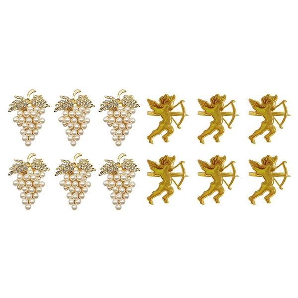 

napkin rings 12pcs grapes with valentine's day cupid gold ring