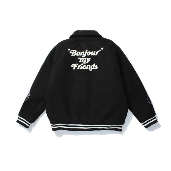 

jacket harajuku baseball jacket from the vintage men's coatings of cotton bomber 2021 autumn oversized turn-down collar streetwear, Black;brown