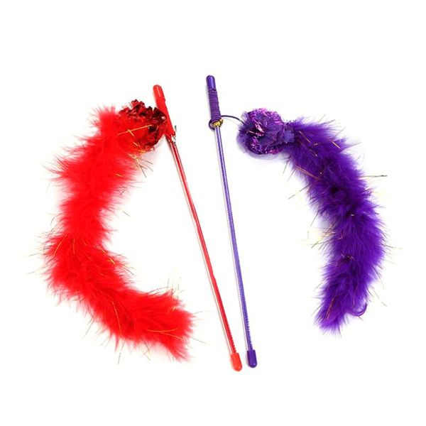 

cat toys 2pcs sound paper wand training interactive plush funny playing (random color)