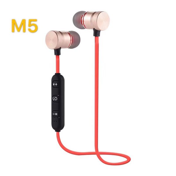 Apple M5 M9 Auricolari Bluetooth wireless magnetici Auricolari sportivi stereo Cuffie in-ear con microfono per LG Iphone 7 Samsung