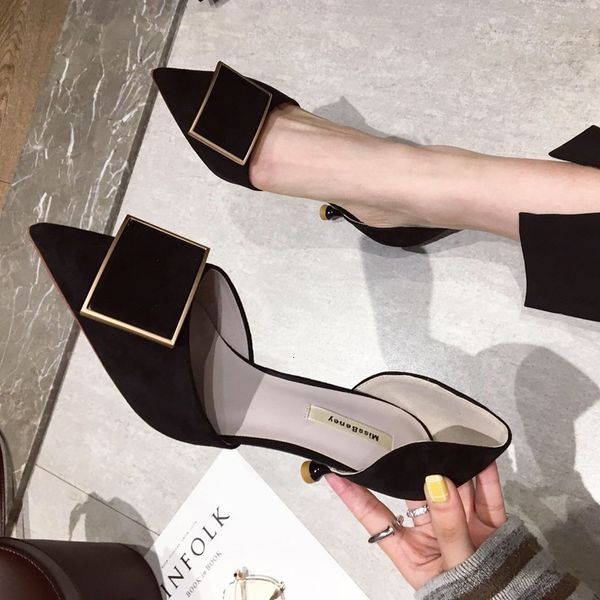 

35-43 hollow sandals women's sho baotou thin heel high heels single large 41 42