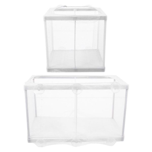 

small animal supplies 2pcs aquarium fish hatchery tank guppy breeding net born trap box equipment