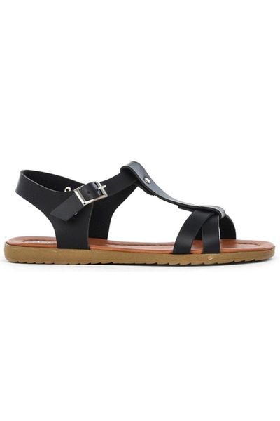 

sandals flat bottom black lady