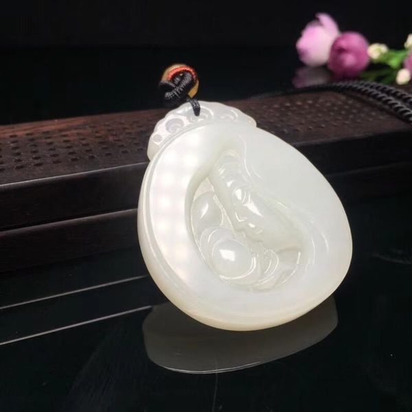 

lockets exquisite hetian jade buddha pendant h13#, Silver