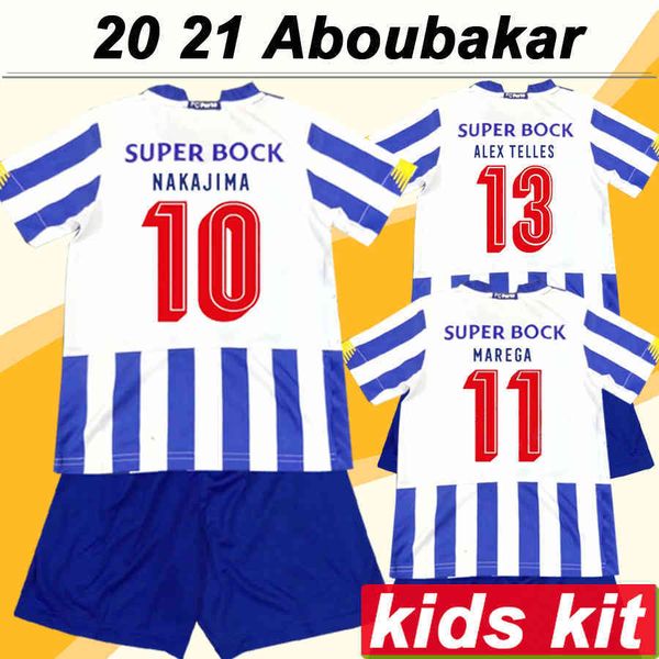 

20 aboubakar 21 nakajima marega kids kit soccer jerseys new club alex telles h. herrera home football shirt camisa de futebol child uniforms, Black