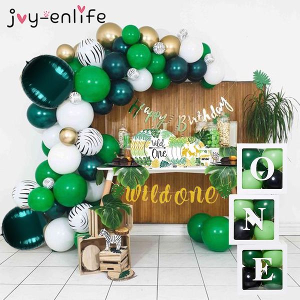 

wild one birthday party tableware balloon arch garland jungle safari forest decoration kids first 1st baby shower