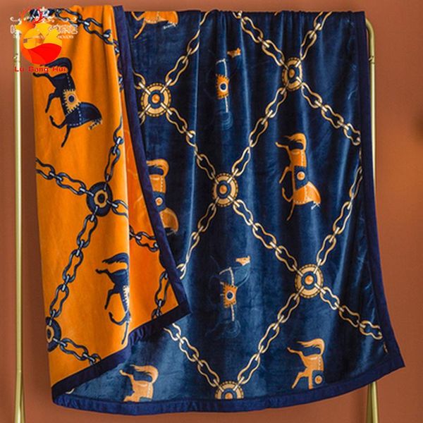 

blankets luxury blanket double-sided printing thick raschel flannel coral fleece throw for beds winter couch