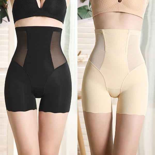 

women's shapers woman seamless bulifter panties high waist abdomen ice silk hip shaping pants plus size slimming underwear safety, Black;white