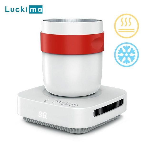 

water bottles 2 in 1 smart coffee mug cup warmer with bottle for office home milk tea heating pad cooling beverage plate