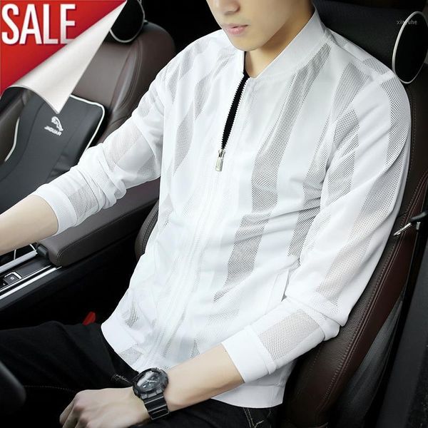 

men's jackets summer windbreaker jacket men baseball collar sunscreen mens coat male female driving biking dress women black white 5xl, Black;brown