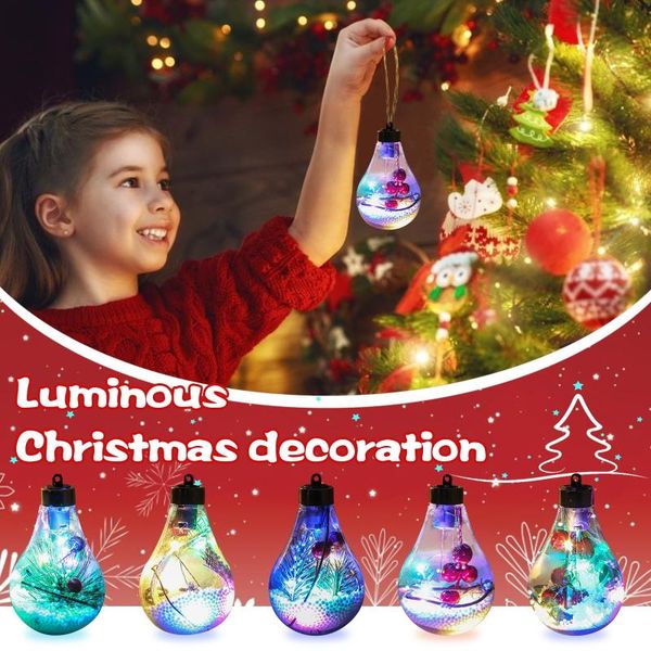 

christmas decorations led navidad balls baubles styrofoam year's 2022 festival pendant gift hollow ornaments tree for home