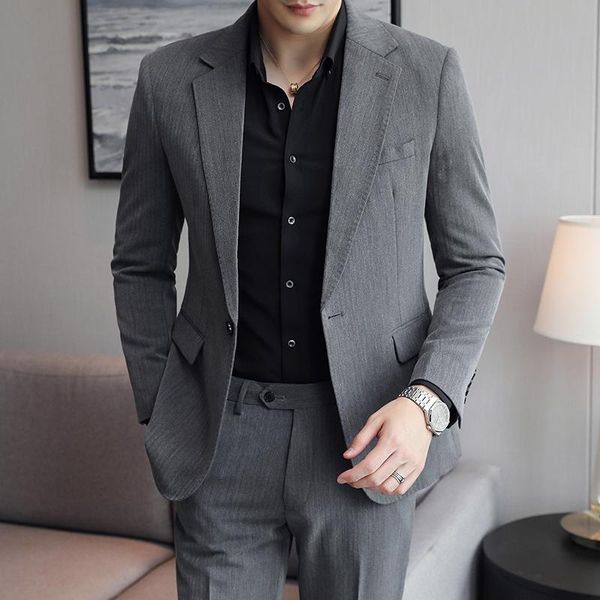 

men's suits & blazers classic 2021 suit two-piece dress business casual gorgeous jacket handsome trousers, White;black