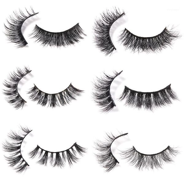 

mink hair eyelashes full strip lashes hand made makeup natural fashion reusable lasting extension soft false eyelashes1