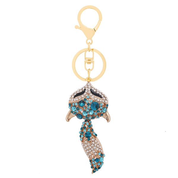 

fox keychain fashion foxes keychains with rhinestones for womens bagschool bag cellphone or car pendant 211799, Silver