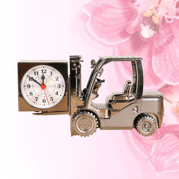

desk & table clocks forklift truck alarm clock retro nostalgia adornment (black gold color without battery)