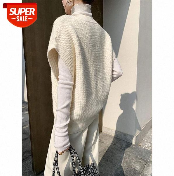 

knit sweater women wear white hong kong style lazy waistcoat vest solution #z77i, Black;gray