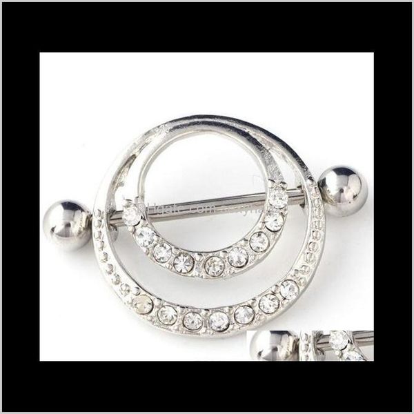 

navel & bell button drop delivery 2021 d0599 ( 1 ) rhodium color styl ring owl style nipple rings body piercing jewelry dangle accessories f, Silver
