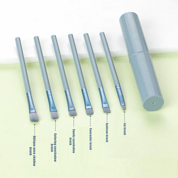 

makeup brushes 6 pcs tool set with dust-proof brush tube eye shadow eyebrow make up kit