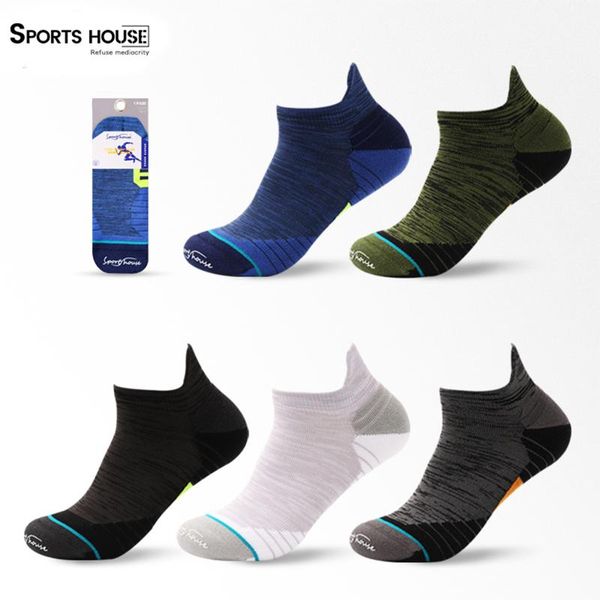 

men's socks fashion ankle sports anti slip soccer basketball stripe compression function street skateboard cotton, Black