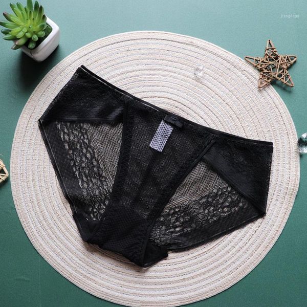 

women's panties ladies seamless transparent lace bowknot low waist ice silk briefs female breathable comfortable underwear women, Black;pink