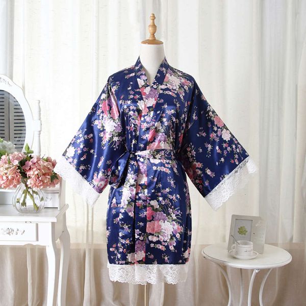 

bathrobe xia fangsi lace floral short kimono bathrobe cardigan robe