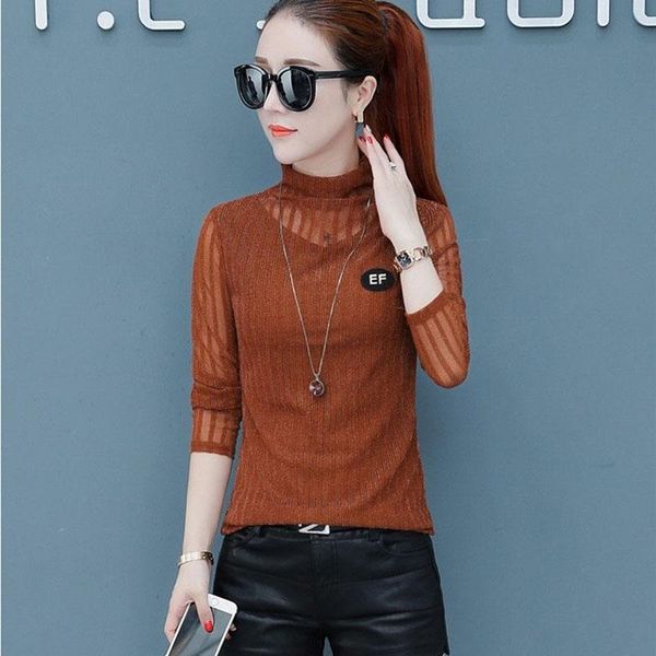 

women's blouses & shirts women spring autumn style lace lady casual hollow out patchwork blusas df2374, White