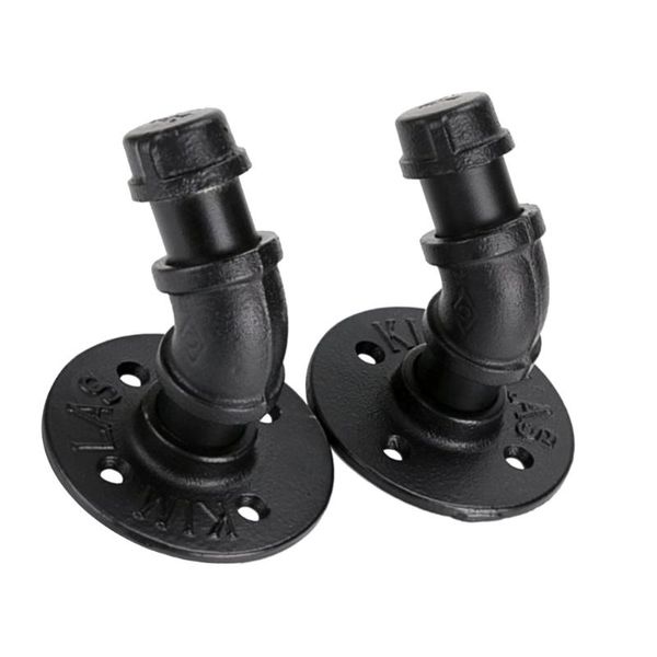 

2pcs american industrial style wall hooks clothes iron hook rack (black) & rails