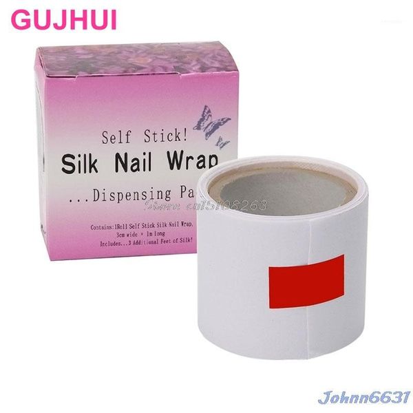 

wholesale- 1m 3cm nail art fiberglass silk wrap reinforces the gel stickers extension -y207 drop 1, Silver