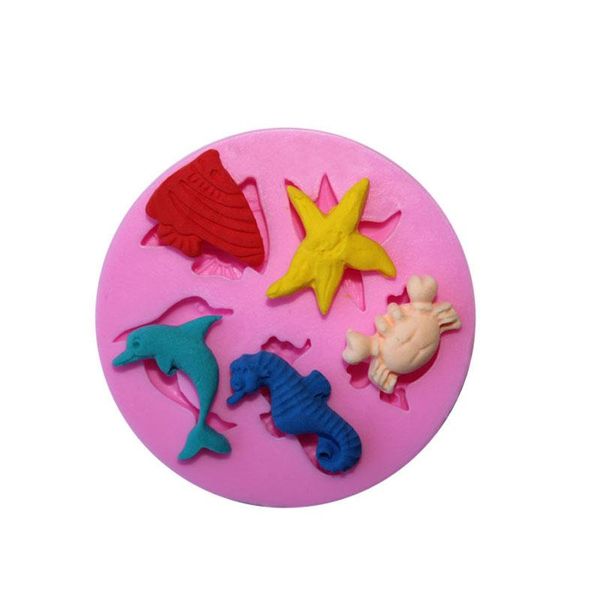 

cake tools dolphins hippocampus starfish silicone mold chocolate fondant decoration kitchen soap