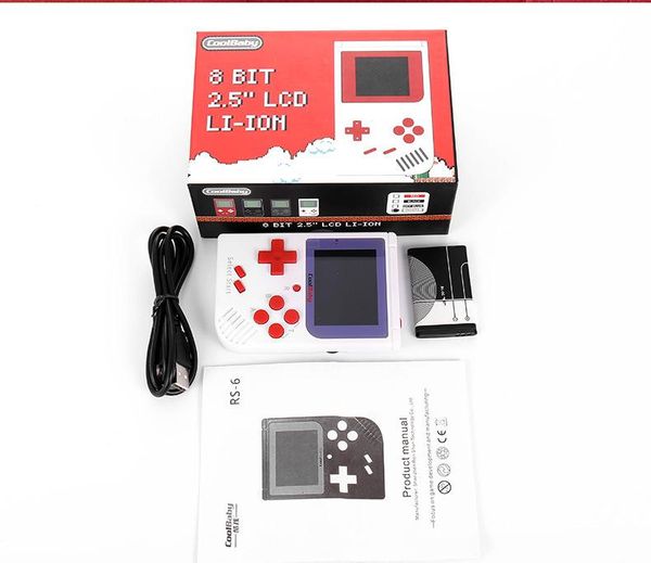 

portable game players rs-6 retro mini handheld console 8 bit 2.0 inch lcd color colour children player games