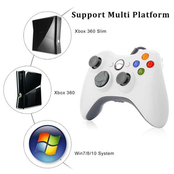 

game controllers & joysticks wired usb gamepad for xbox 360/slim controller pc vibration windows 7/8/10 support steam