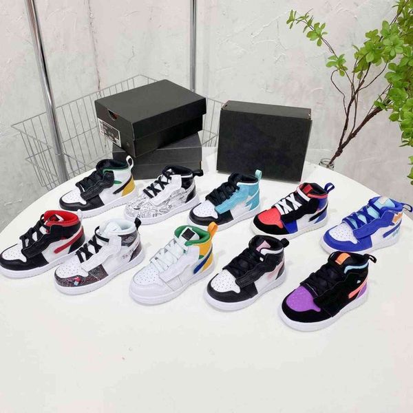 

infants 1s 1 toddler kids basketball shoes pine green game royal scotts obsidian chicago bred running sneakers multi-color tie-dye size n fs, Black