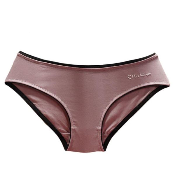 

women's panties women young girls low rise underwear cotton crotch double layer briefs letters printed breathable seamless underpants, Black;pink