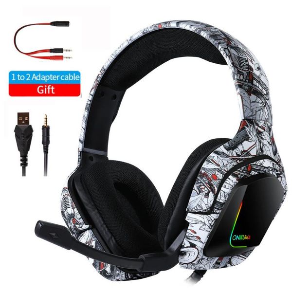 

casik durable game stereo player headset for ps5 ps4 onikuma k20 gaming with microphone led suitable xbox one pc ps3 headphones & earphones
