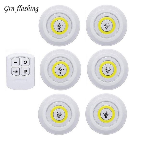

3w cob led under cabinet light indoor tap remote dimmable battery book table night lamp for corridor stair kitchen loft lighting
