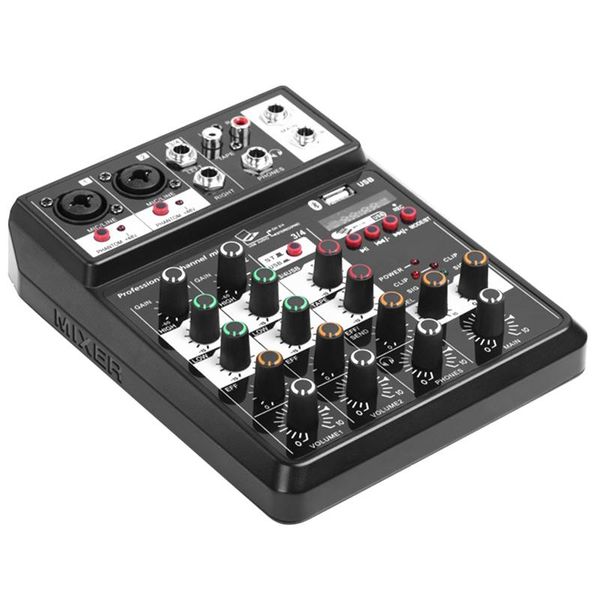 

sound cards -mini portable audio mixer with usb dj mixing console mp3 jack 4 channel for karaoke ktv party