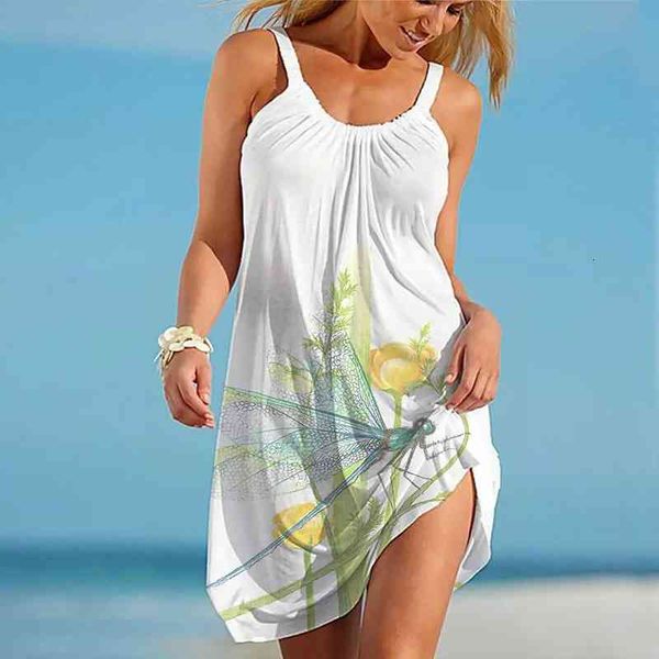 

hillsionly plus size womens summer spaghetti strap dress sleeveless casual womens dresses floral dress for women, Black;gray