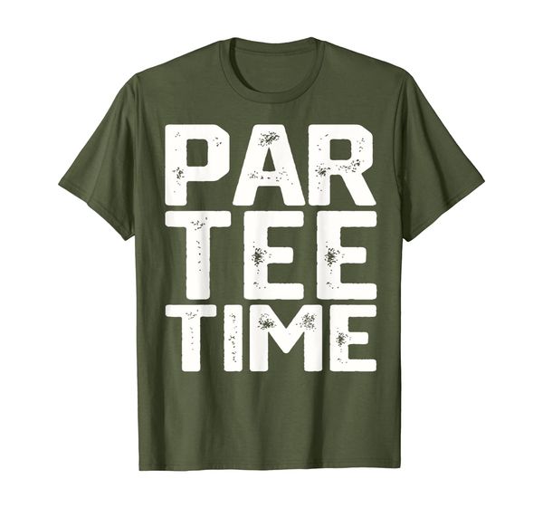 

par-tee time party fun drinking beer golf golfing gift funny t-shirt, White;black