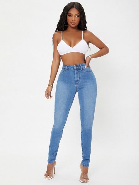 

sxy curvy high waist skinny jeans f6nr#, Blue