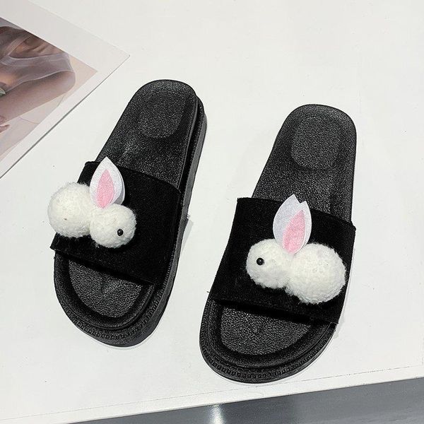 

women slippers fashion summer slides home shoes flats slipper non-slip platform flip flops femme pantoufles 2021, Black