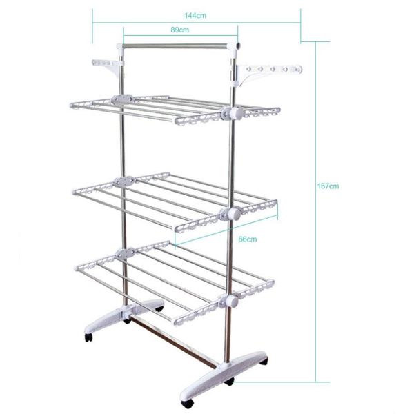 

hangers & racks laijie mobile clothes hanger floor multi-functional stainless steel towel rack foldable retractable drying