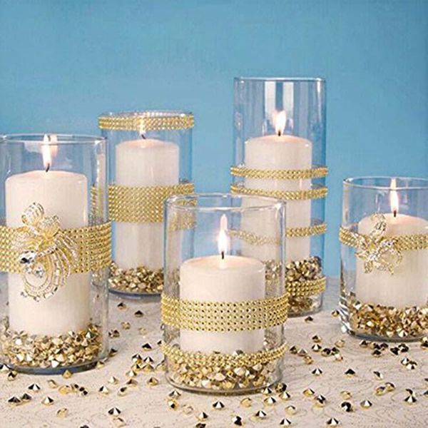 

party decoration sparkly rhinestone diamond mesh ribbon wrap for wedding baby bridal shower birthday cake vase table centerpiece