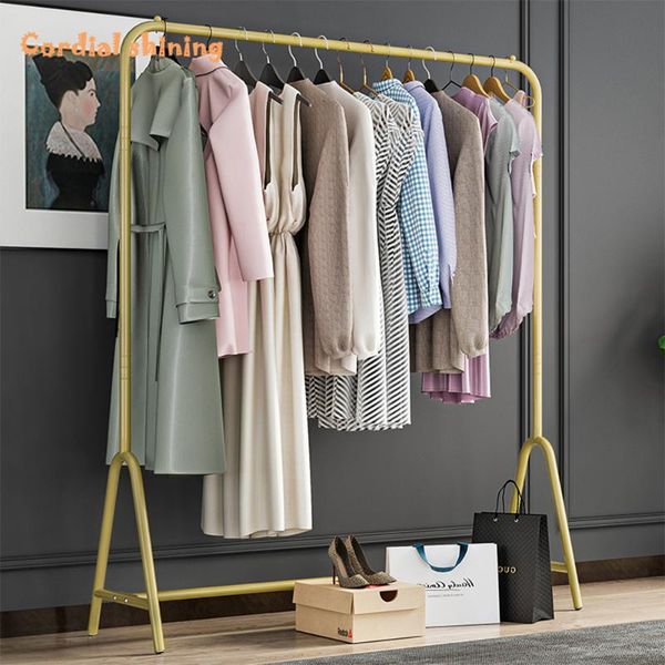 

hooks & rails cordial shining clothes rack floor stand simple multifunction metal storage drying movable balcony coat