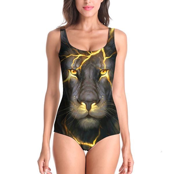 

swimsuit female animal lion print bikini large, White;black