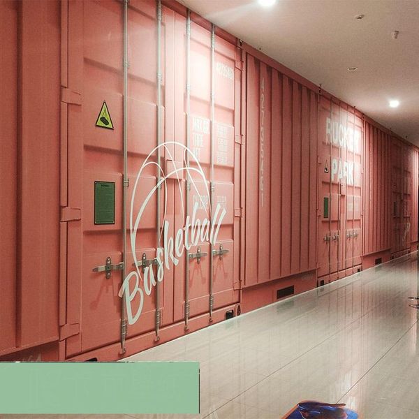 

wallpapers industrial wind steel container wallpaper dance classroom gym bar internet cafe decoration background wall mural papel de parede