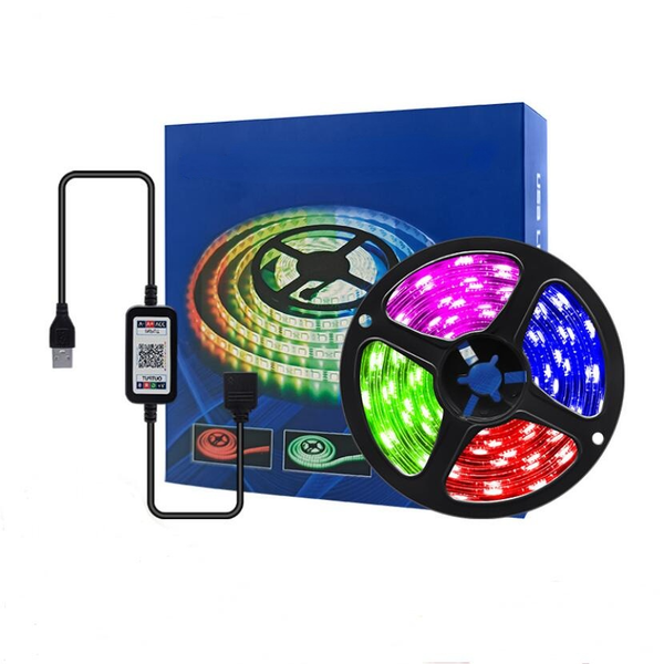 

led smart light strip set with 5050 rgb waterproof colorful usb wi-fi bluetooth desk decor screen tv background atmosphere light 1m 2m 3m