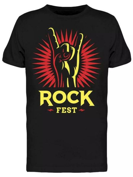 

rock fest graphic tee men's -image by shutterstock, White;black